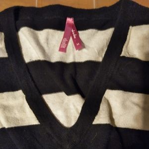 White and Black striped vest